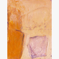 <em>Over and Out</em>, 2018, 37"x20"x3", Lime plaster and pigments on wood