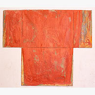<em>Red Vessel</em>, 2022, 35"x41"x2", pigmented lime plaster on poplar